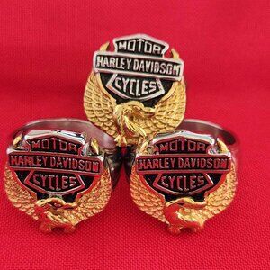 HD-Eagle Bar/Shield Gold/Silver Ring